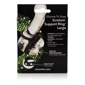 Silicone Tri-Snap Scrotum Support Ring - Large - MyPleasure