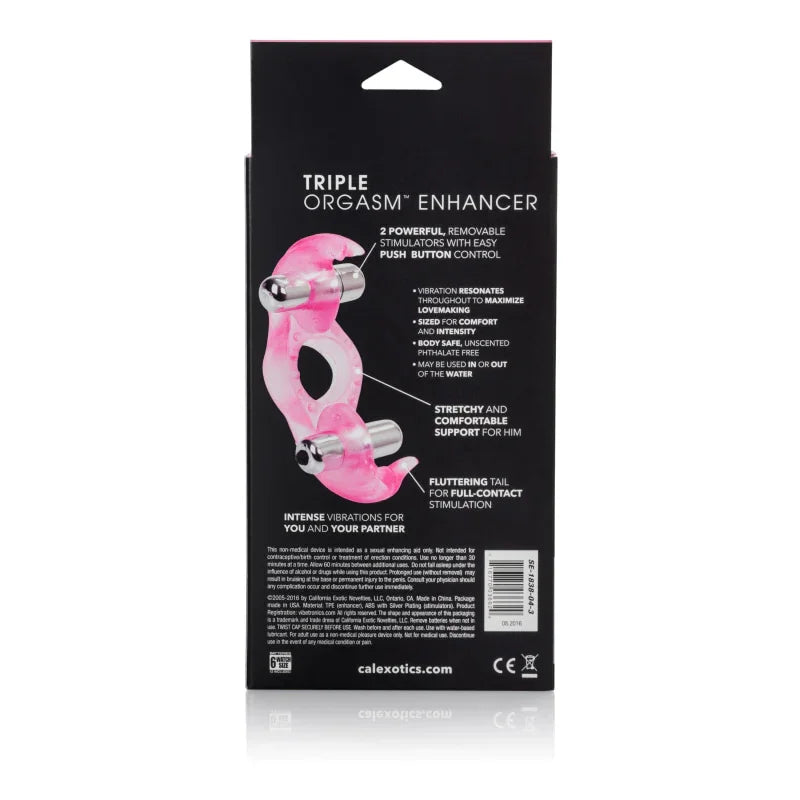 Silicone Triple Orgasm Erection Enhancer - Pink - MyPleasure