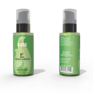 Sizzle Lips Caramel Apple 2oz Edible Warming Massage Gel - MyPleasure