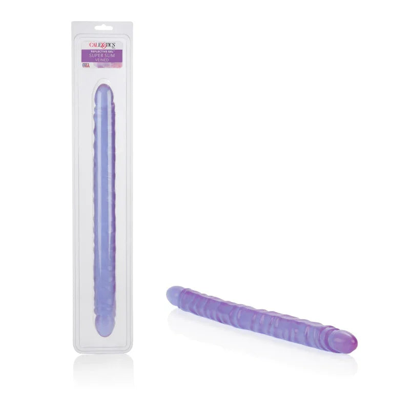 Slim Jim Duo 17 Inches Veined Super Slim Dong - Purple - MyPleasure