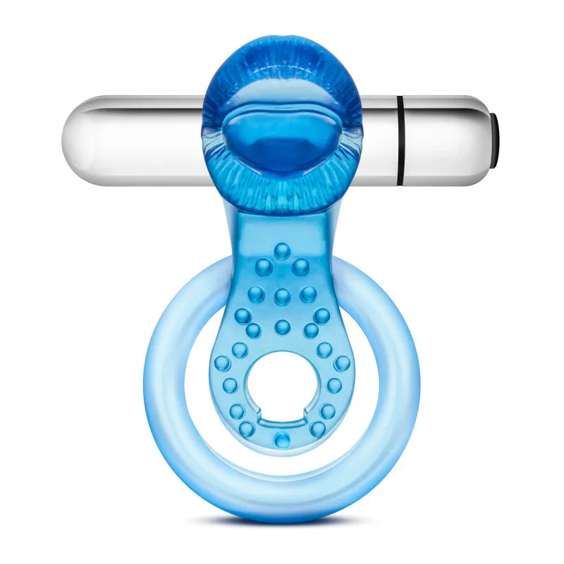 Stay Hard 10 Function Vibrating Tongue Ring - Blue - MyPleasure