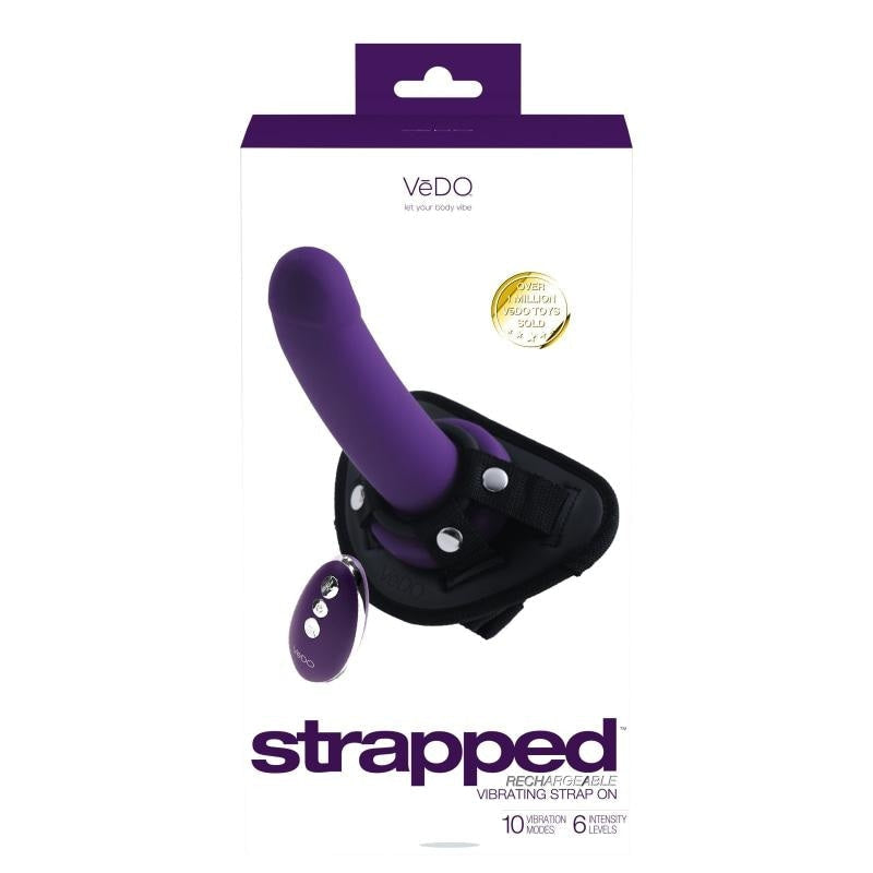 Strapped Rechargeable Strap on - Purple - Vibrators