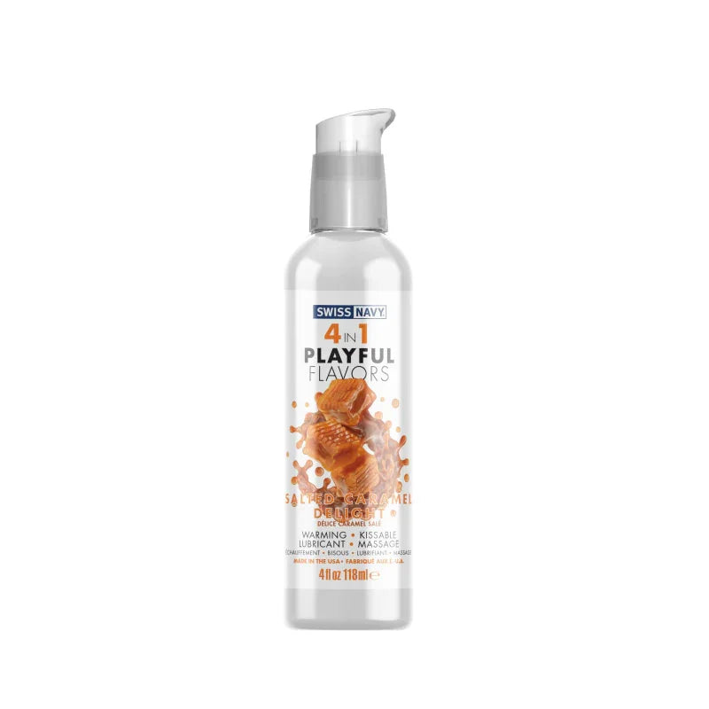 Swiss Navy 4-in-1 Playful Flavors - Salted Caramel Delight - 4 Fl. Oz. - MyPleasure