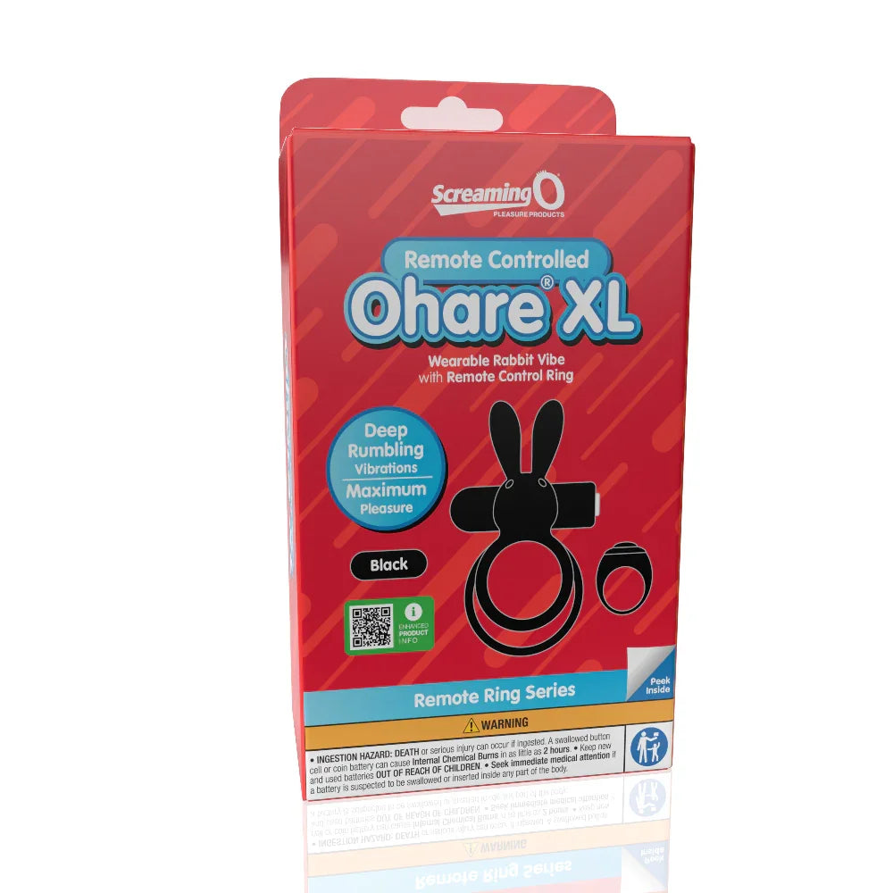 Screaming O Remote Controlled Ohare XL Vibrating Ring - Black