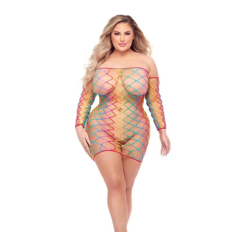 Taste the Rainbow Dress and Sleeves - Rainbow - MyPleasure