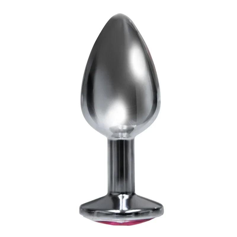 The 9's the Silver Starter Bejeweled Stainless Steel Plug - Pink