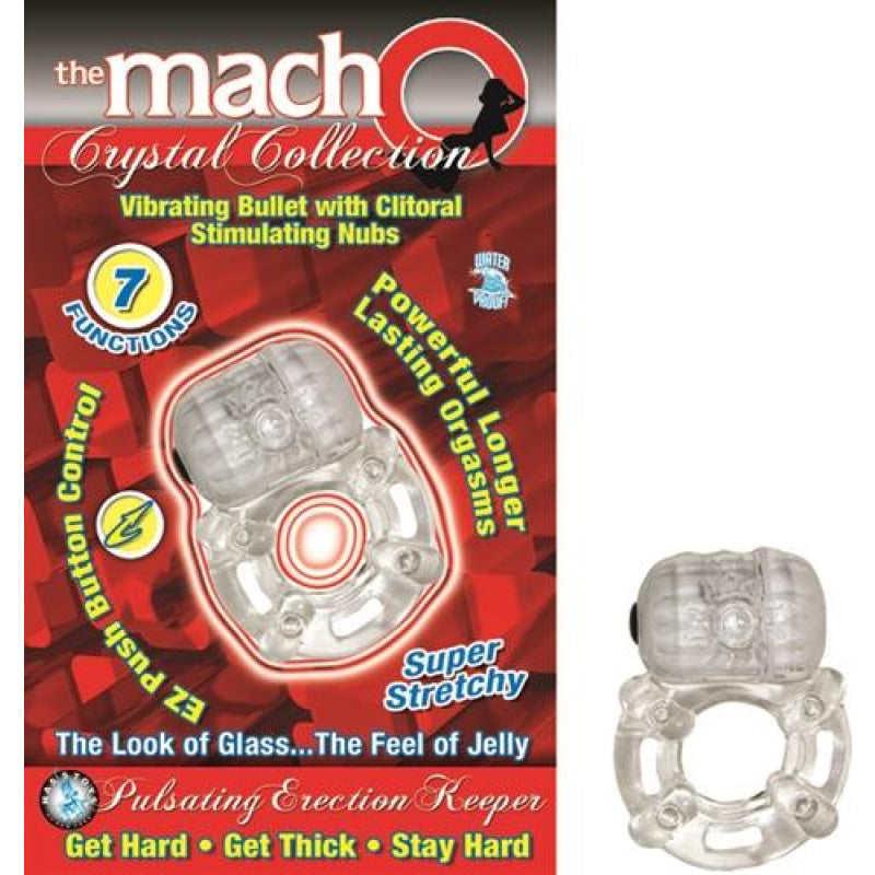 The Macho Crystal Collection Pulsating Erection Keeper - Clear