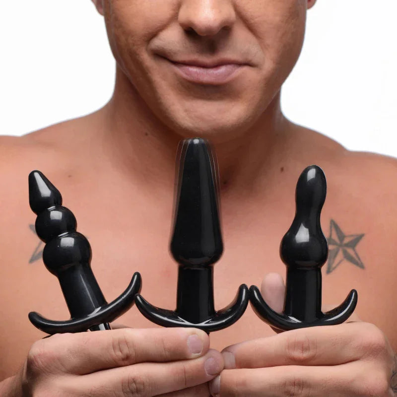 Thrill Trio Anal Plug Set - Black