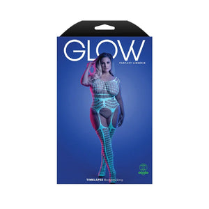 Timelapse Bodystocking - Queen - White/blue