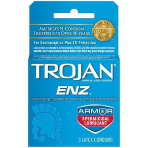 Trojan Enz Armor Spermicidal Lubricated Condoms - 3 Pack