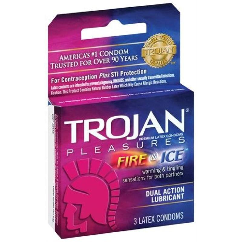 Trojan Fire and Ice Dual Action Lubricated Condoms - 3 Pack TJ96003