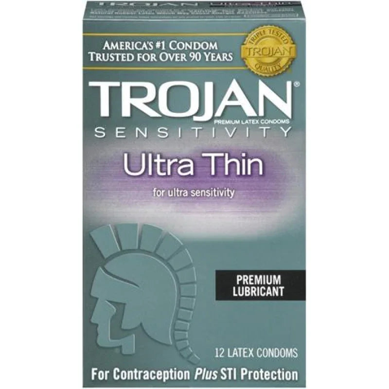 Trojan Sensitivity Ultra Thin Lubricated Condoms - 12 Pack
