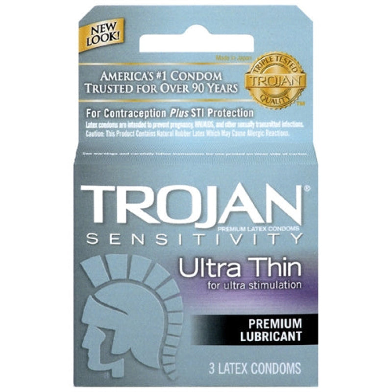 Trojan Sensitivity Ultra Thin Lubricated Condoms - 3 Pack