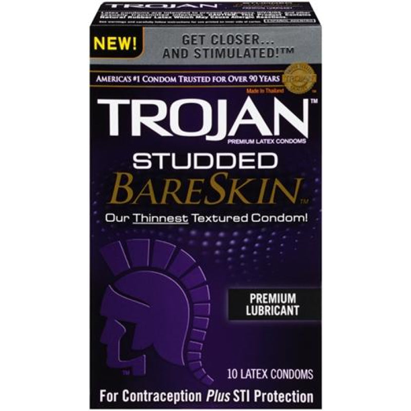 Trojan Studded Bareskin - 10 Pack