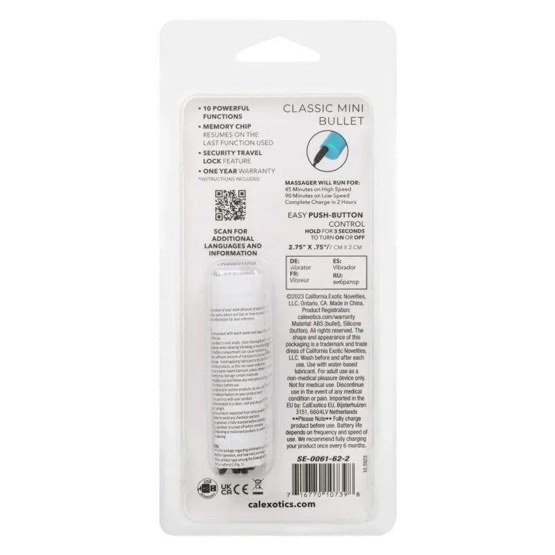 Turbo Buzz Classic Mini Bullet - Blue - MyPleasure