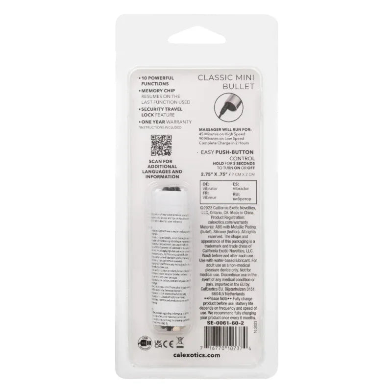 Turbo Buzz Classic Mini Bullet - Silver - MyPleasure