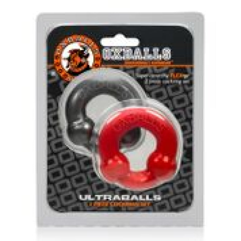 Ultraballs 2-Piece Cockring Set - Steel & Red