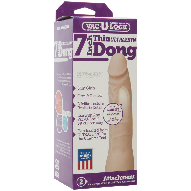 Vac-U-Lock 7-Inch Ur3 Thin Dong - White