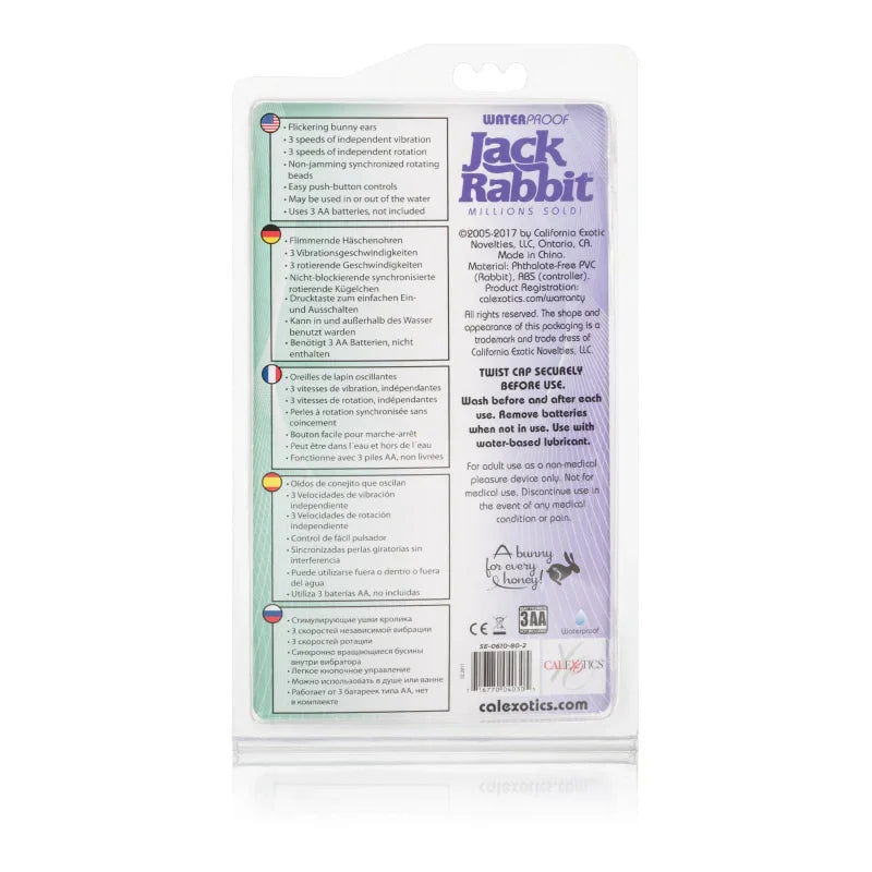 Waterproof Jack Rabbit 5 Rows - Purple - MyPleasure