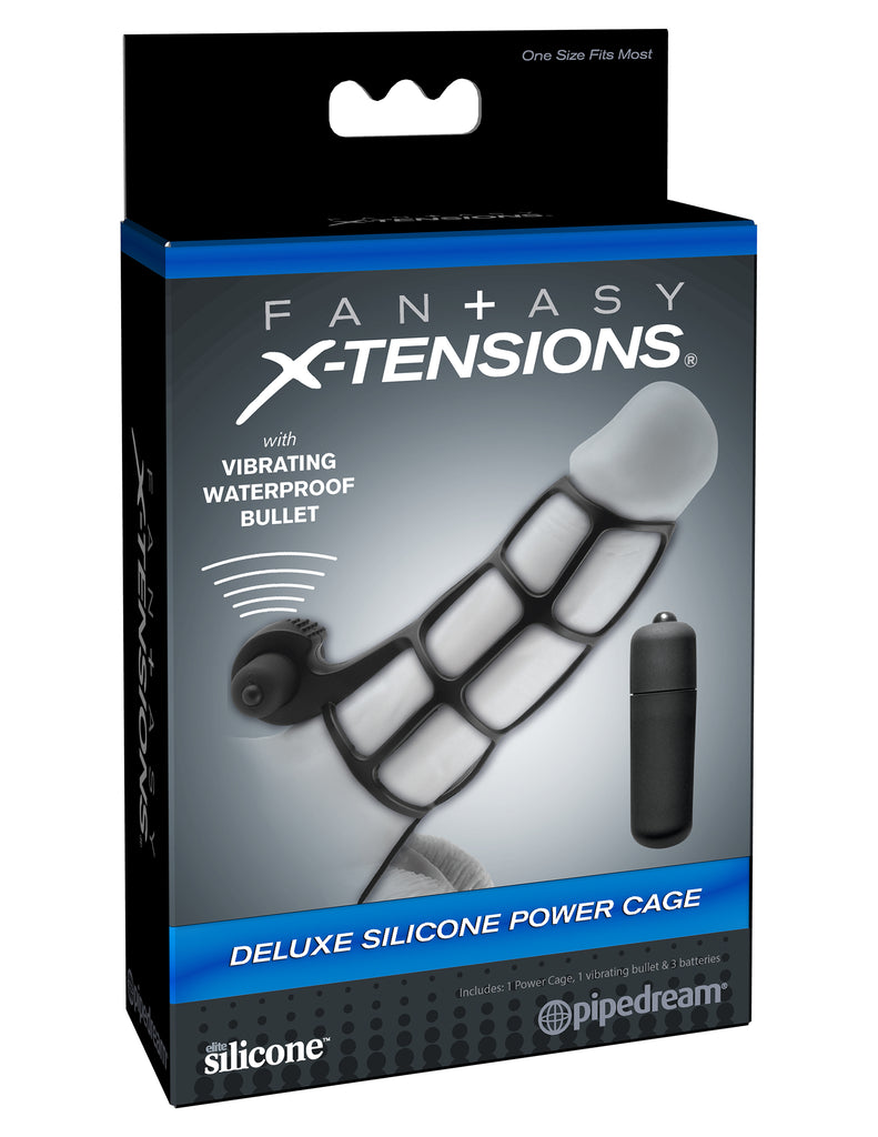 Fantasy X-Tensions Deluxe Silicone Power Cage  - Black