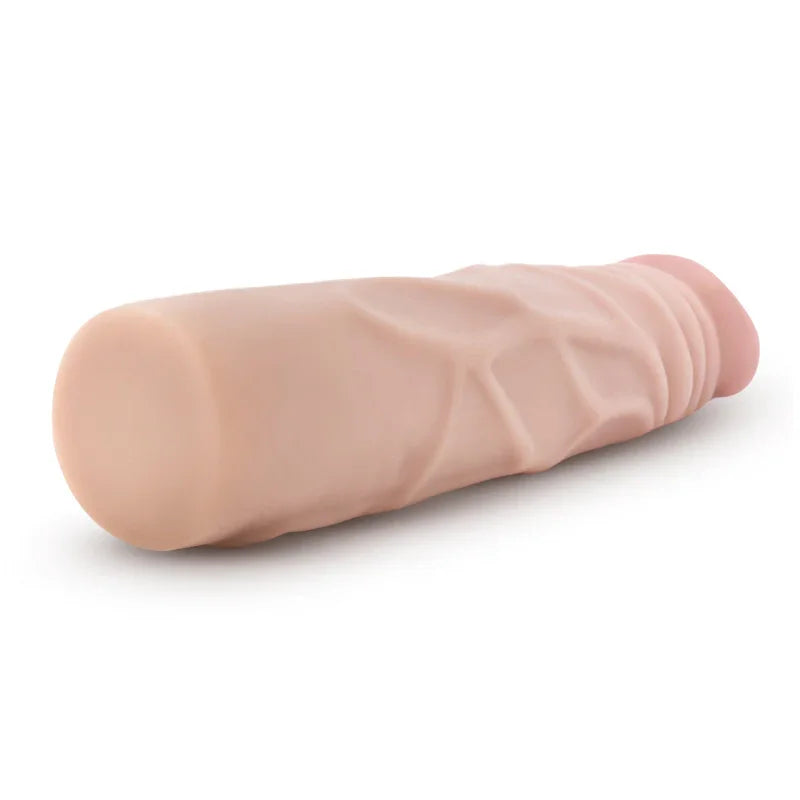 7.5 inch flexible flesh-tone dildo with realistic veins and textured head