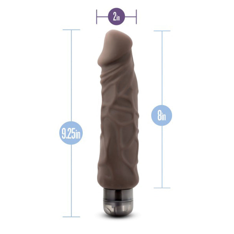 X5 Hard on Vibrating 9 Inch Dildo - Brown