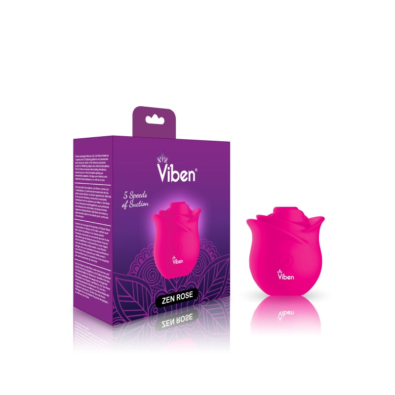 Zen Rose - Hot Pink - Handheld Rose Clitoral and Nipple Stimulator - Clit Stimulators