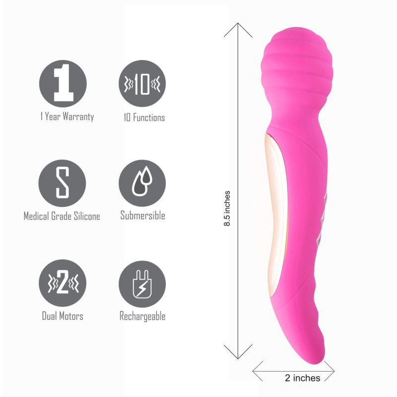 Zoe Twisty Dual Vibrating Pleasure Wand - Pink