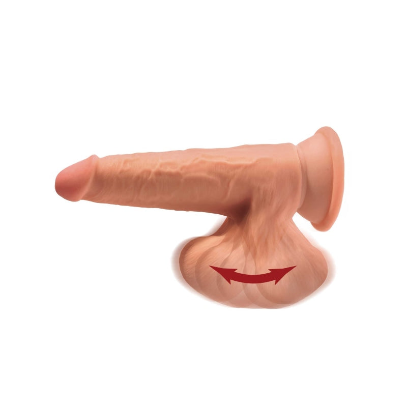 7 Inch Triple Density Cock With Swinging Balls - Tan - Dildos & Dongs