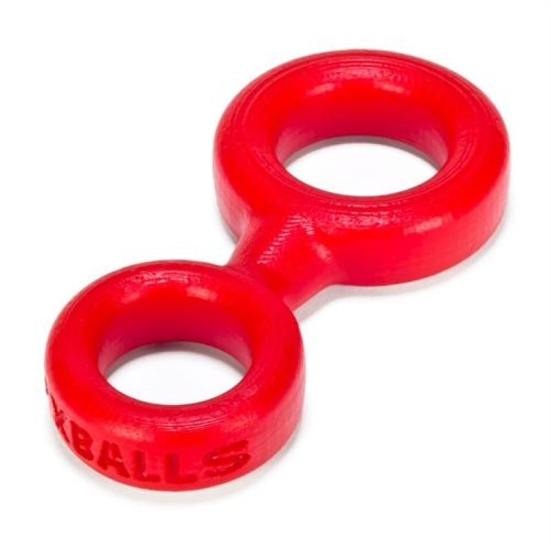 8 Ball Cockring With Attached Ball Ring  Ox Balls - Red