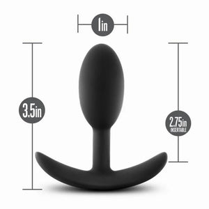 Anal Adventures - Platinum - Silicone Vibra Slim Plug - Small - Black