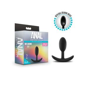 Anal Adventures - Platinum - Silicone Vibra Slim Plug - Small - Black