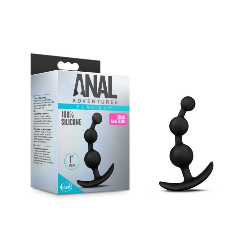 Anal Adventures - Platinum - Small Anal Beads -  Black