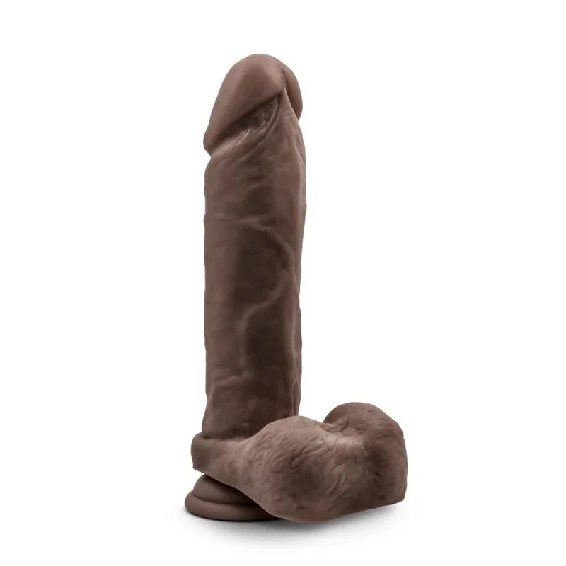 Au Natural - 9.5 Inch Dildo With Suction Cup - Chocolate