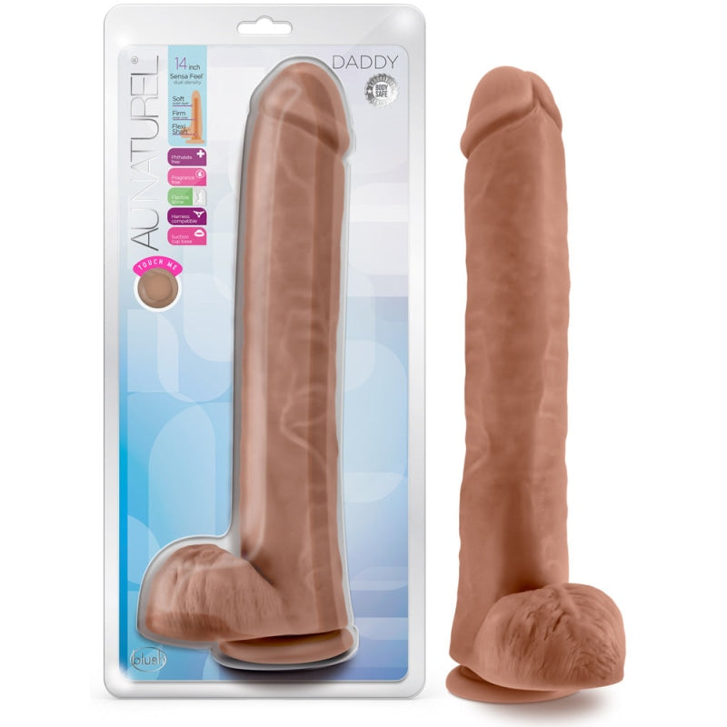 Au Naturel -  Daddy - 14 Inch Dildo - Mocha