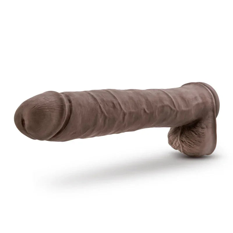 Au Naturel - Daddy - 14 Inch Sensa Feel Dual Density Dildo - Chocolate - MyPleasure