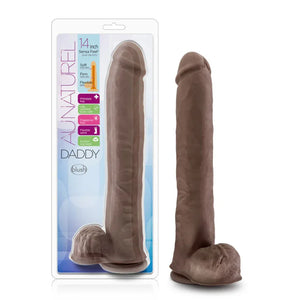 Au Naturel - Daddy - 14 Inch Sensa Feel Dual Density Dildo - Chocolate - MyPleasure