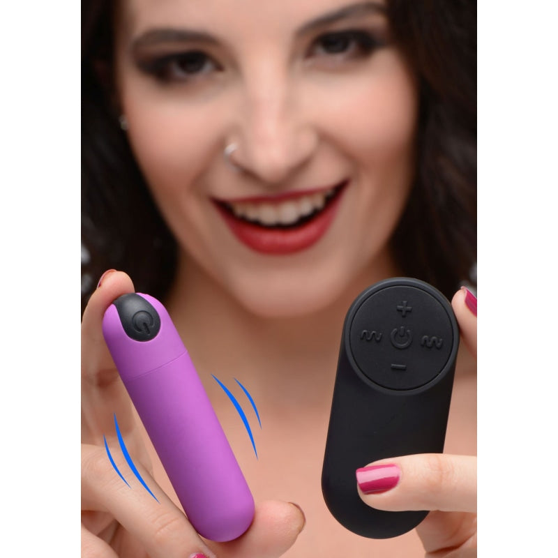 Bang Vibrating Bullet With Remote Control - Purple