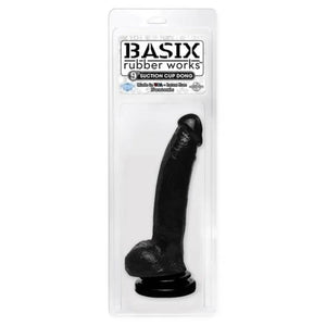 Basix Rubber Works 9 Inch Suction Cup Dong - Black