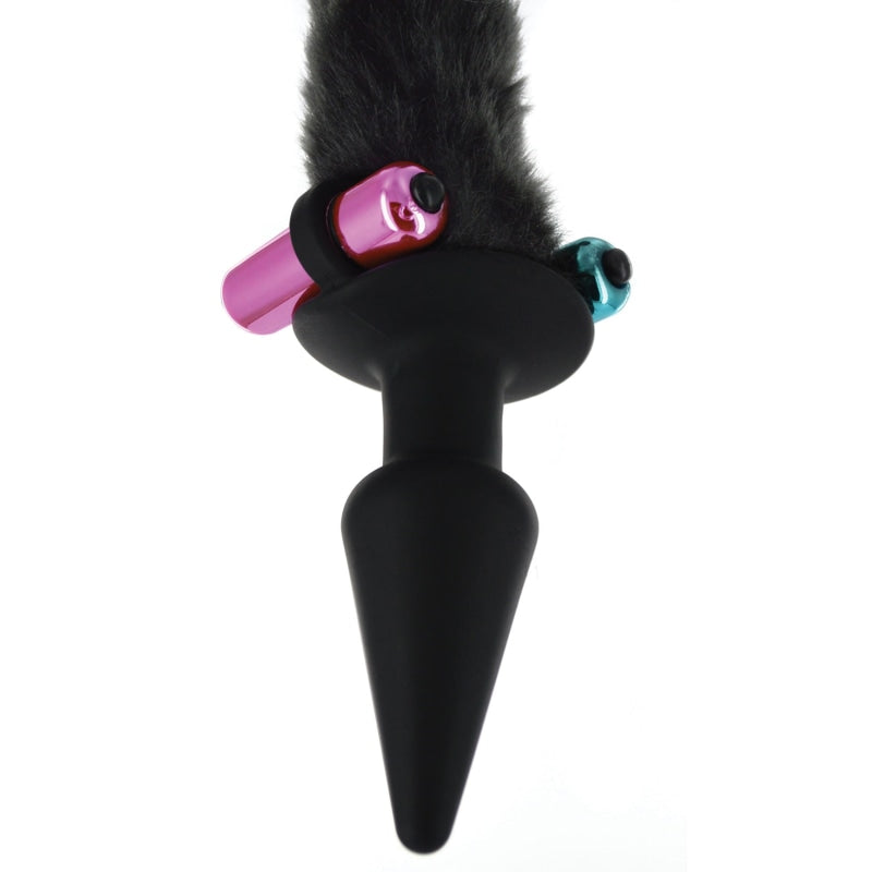 Black Cat Tail Anal Plug and Mask Set