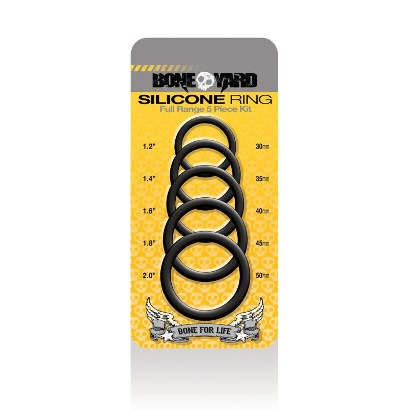 Boneyard Silicone Ring 5 Pc Kit - Black