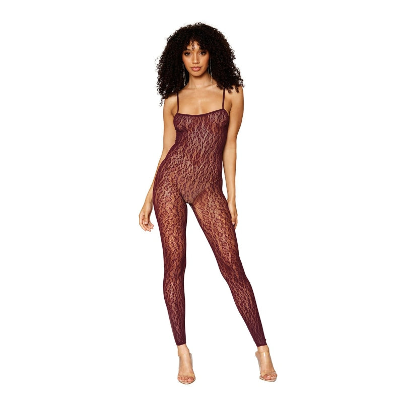 Catsuit Bodystocking and Shrug - One Size -  Burgundy