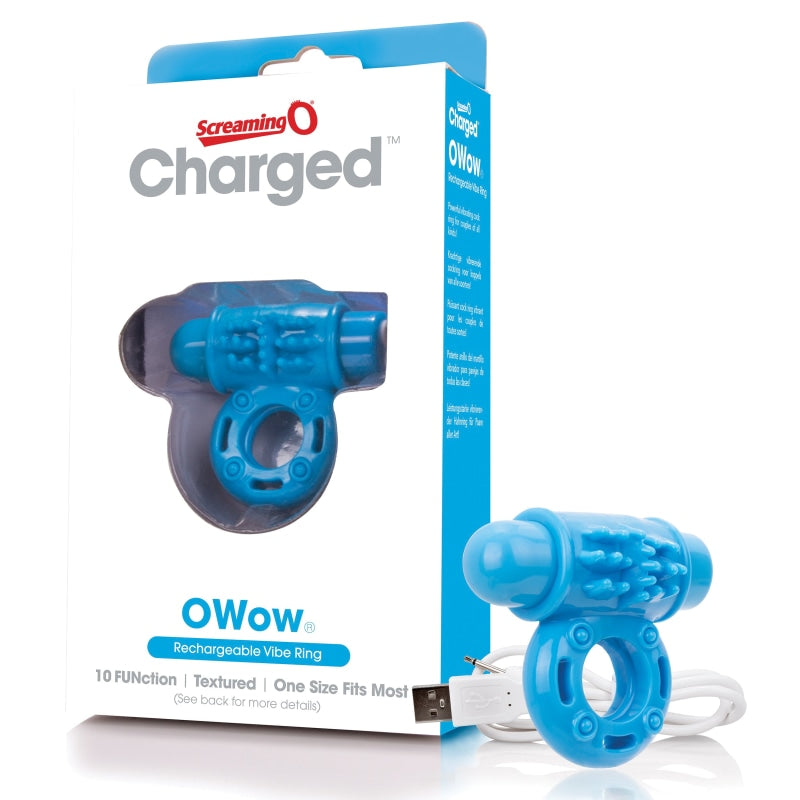 Charged Owow Rechargeable Vibe Ring - Blue