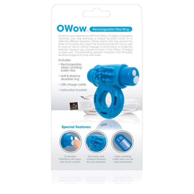 Charged Owow Rechargeable Vibe Ring - Blue