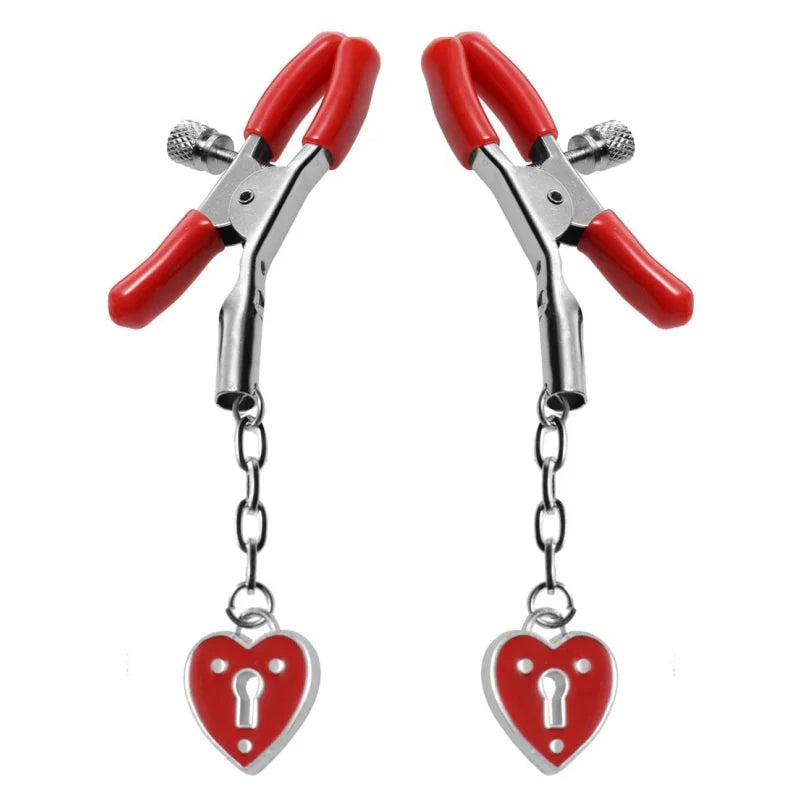 Charmed Heart Padlock Nipple Clamps