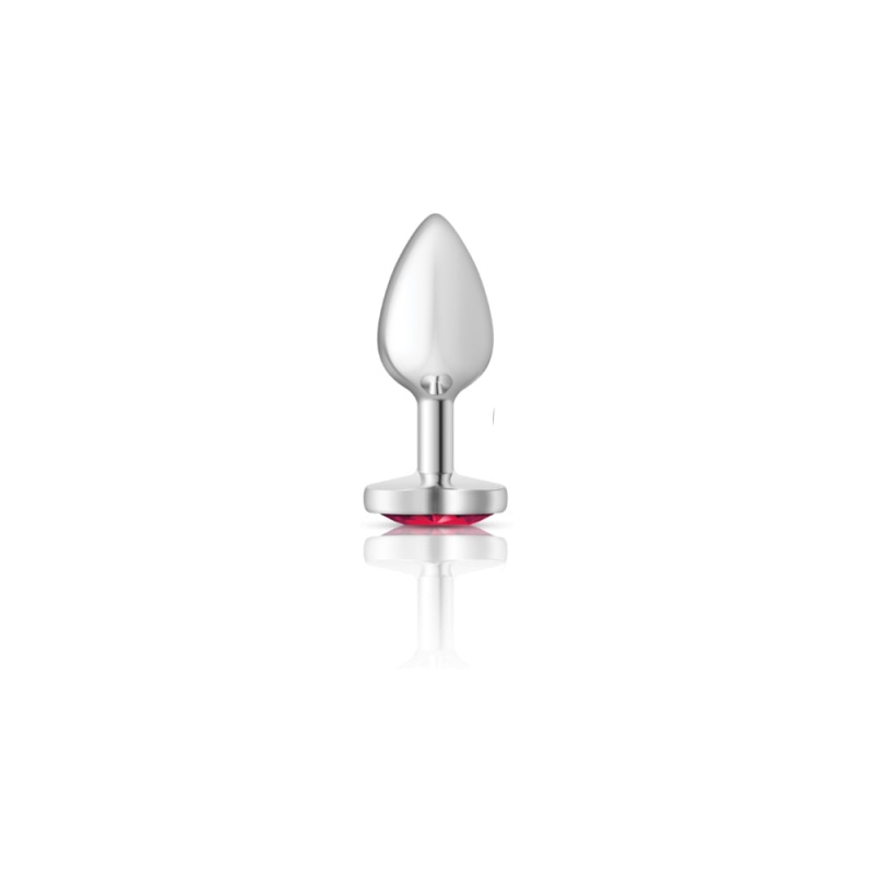 Cheeky Charms - Silver Metal Butt Plug - Heart - Bright Pink - Small - Anal Toys & Stimulators