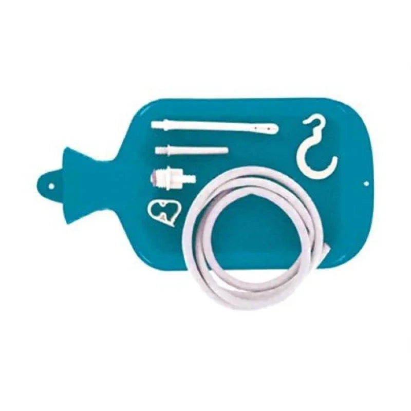 CleanStream water bottle cleansing kit with blue tray, white hose, hooks, and cleaning attachments