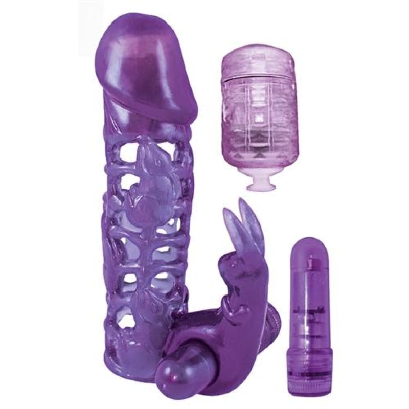 Clit Tickler Penis Extender - Purple - Penis Extension & Sleeves