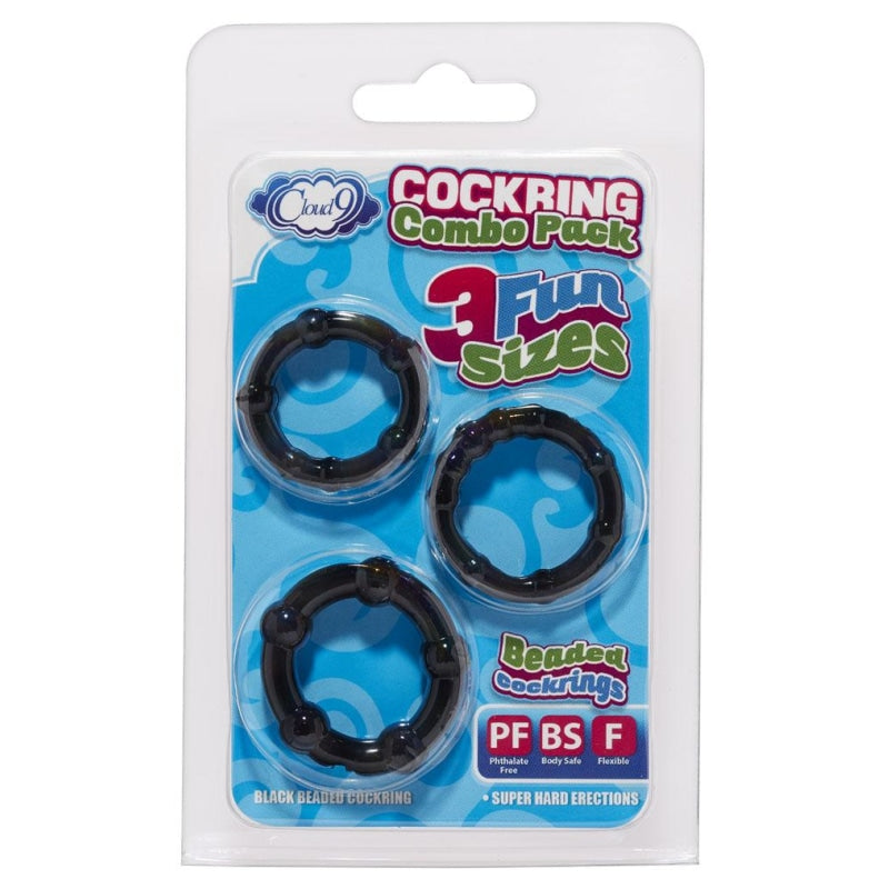 Cockring Combo Beaded - Black - Cockrings