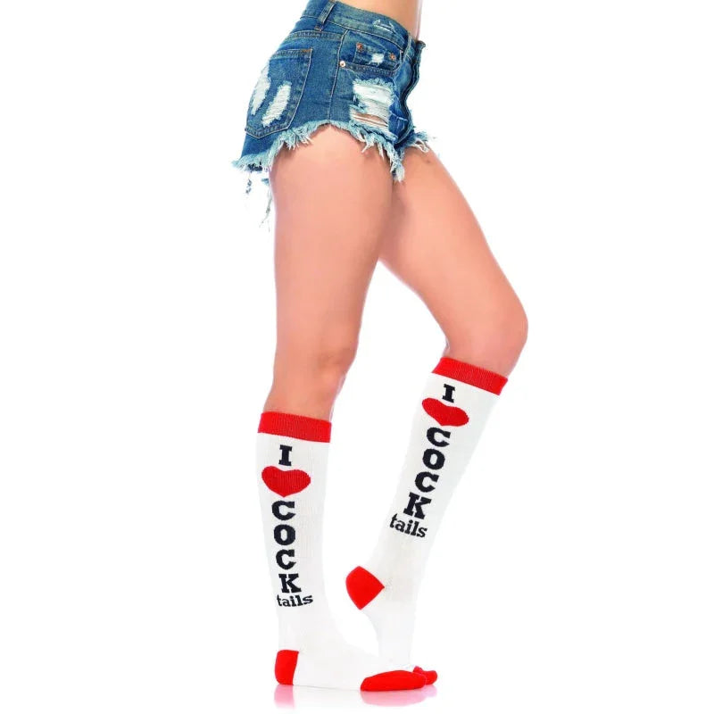 Cocktails Knee High Socks - One Size - MyPleasure
